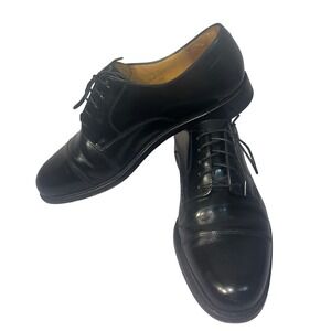Cole Haan Mens Black Leather Cap Toe Oxford Dress Shoes Size 8.5 D 054877